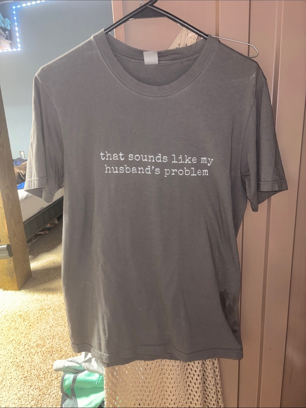 Gildan Gray Graphic Tee with White Text
